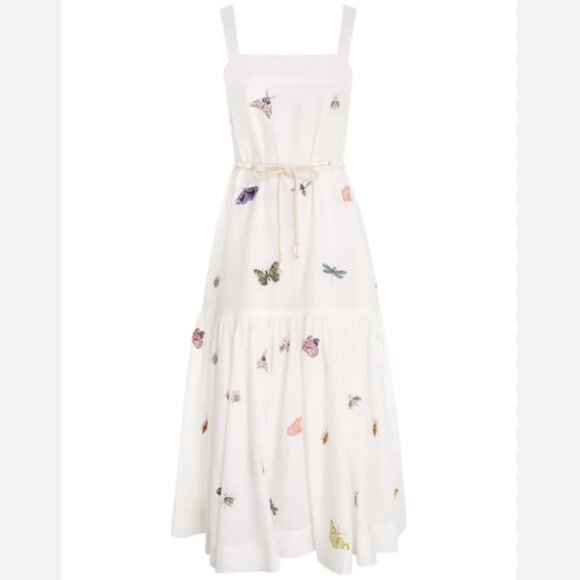 NEW ZIMMERMANN jeannie drop waist midi dress in ivory - Picture 1 of 9